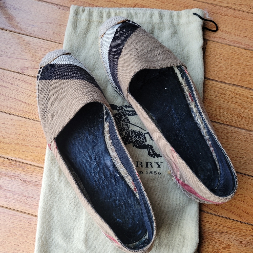 Burberry Hodgeson House Check Canvas Espadrilles Size 8